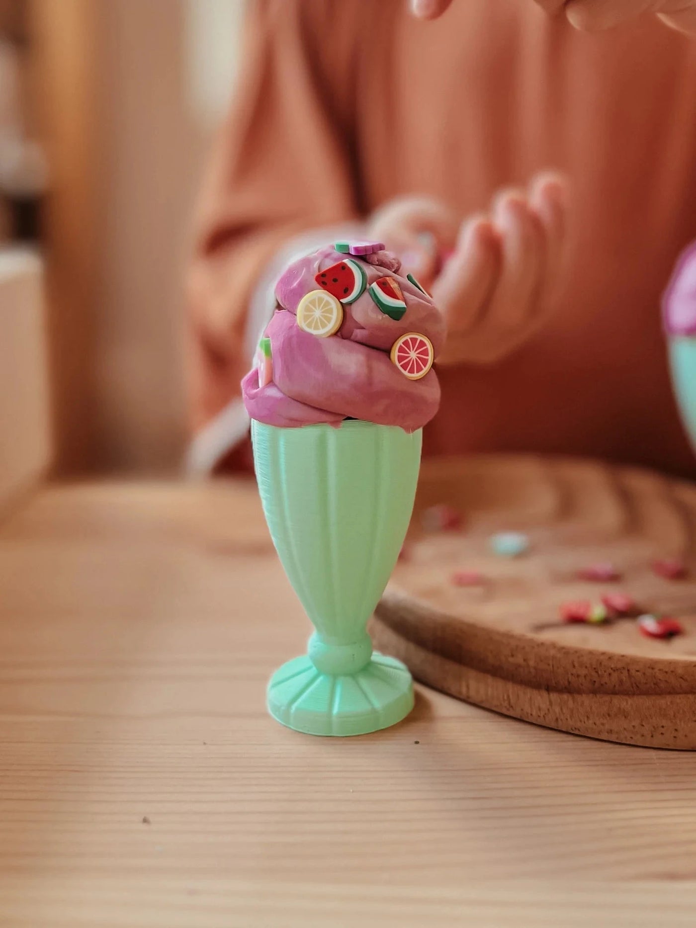Ice cream Shop - Single Scoop Kit (Mint Sundae Cup) by Beadie Bug Play - Friends of K