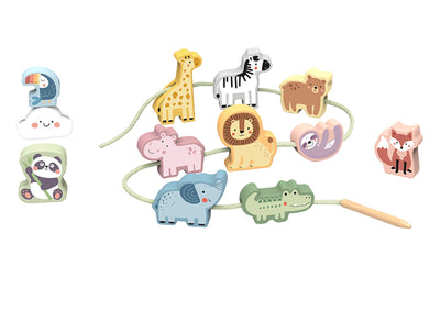 Lacing Blocks - Wild Animals by Tooky Toy - Friends of K