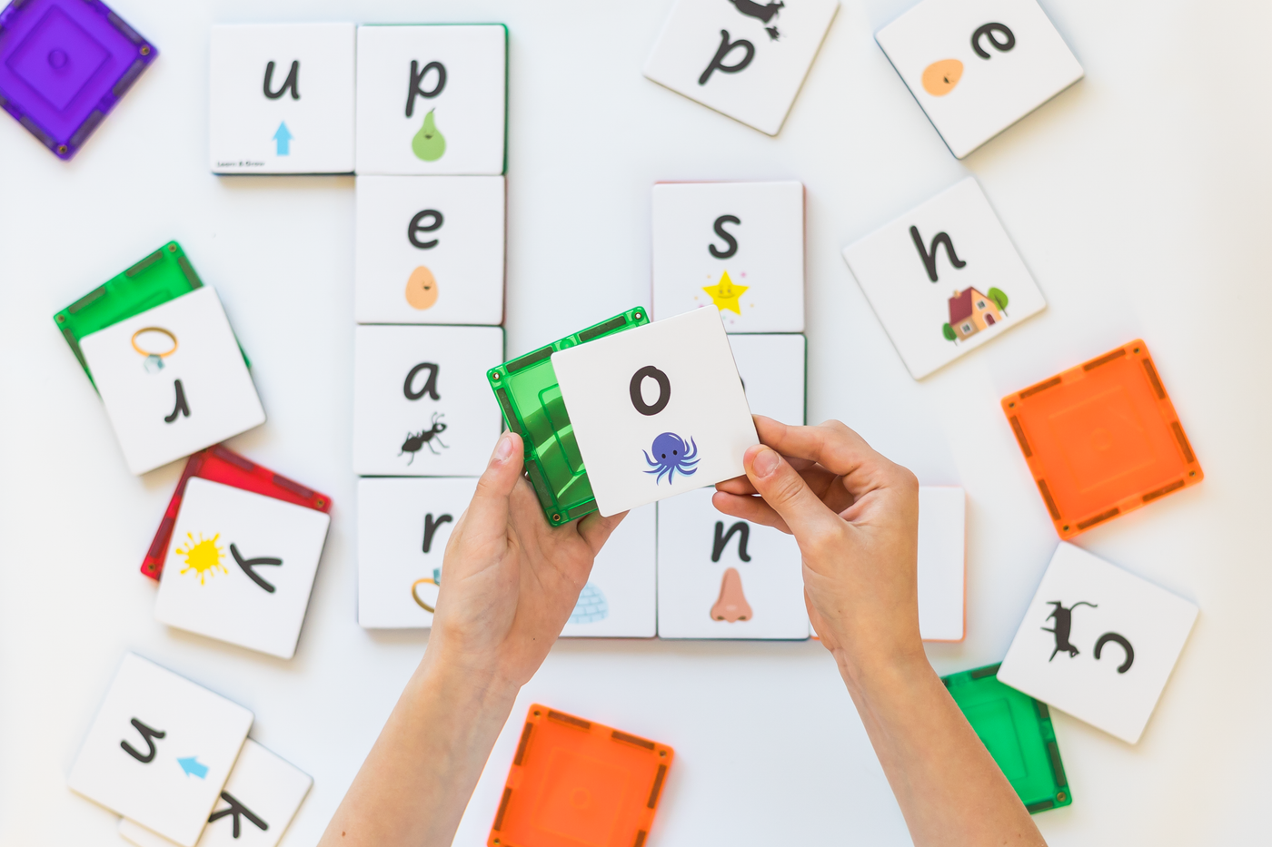 Learn & Grow - Magnetic Tile Topper - Alphabet Lower Case Pack (40 Piece) by Learn & Grow - Friends of K