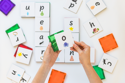 Learn & Grow - Magnetic Tile Topper - Alphabet Lower Case Pack (40 Piece) by Learn & Grow - Friends of K