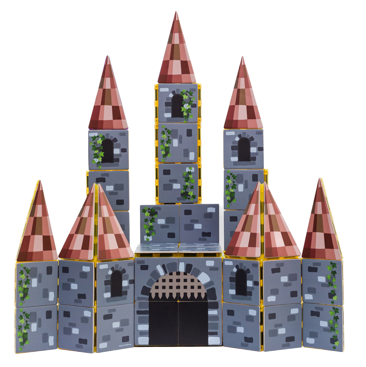 Learn & Grow - Magnetic Tile Topper - Castle Pack (40 Piece) by Learn & Grow - Friends of K