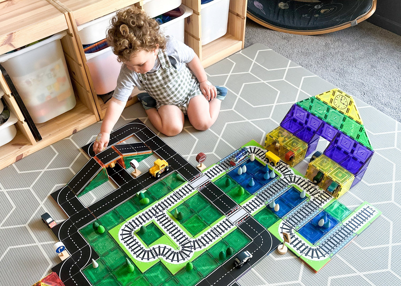Learn & Grow Magnetic Tile Topper - Train Pack (36 Piece) by Learn & Grow - Friends of K