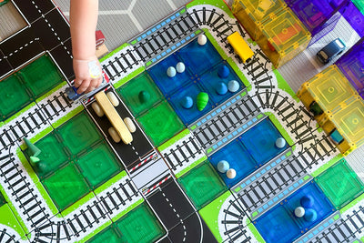 Learn & Grow Magnetic Tile Topper - Train Pack (36 Piece) by Learn & Grow - Friends of K