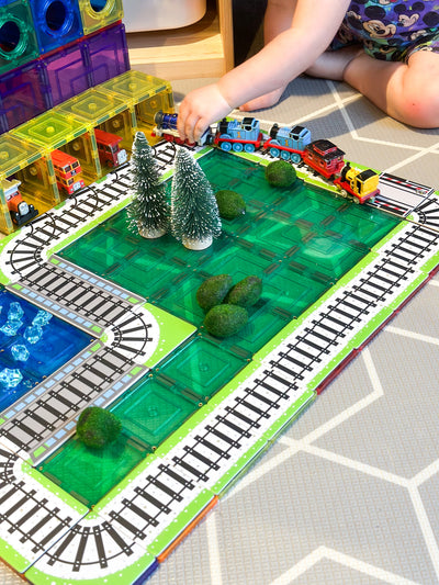 Learn & Grow Magnetic Tile Topper - Train Pack (36 Piece) by Learn & Grow - Friends of K