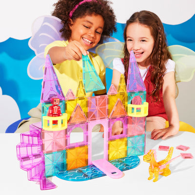 Magna-Tiles | Castle DLX + microMAGS (48 Piece Set) by Magna-Tiles - Friends of K