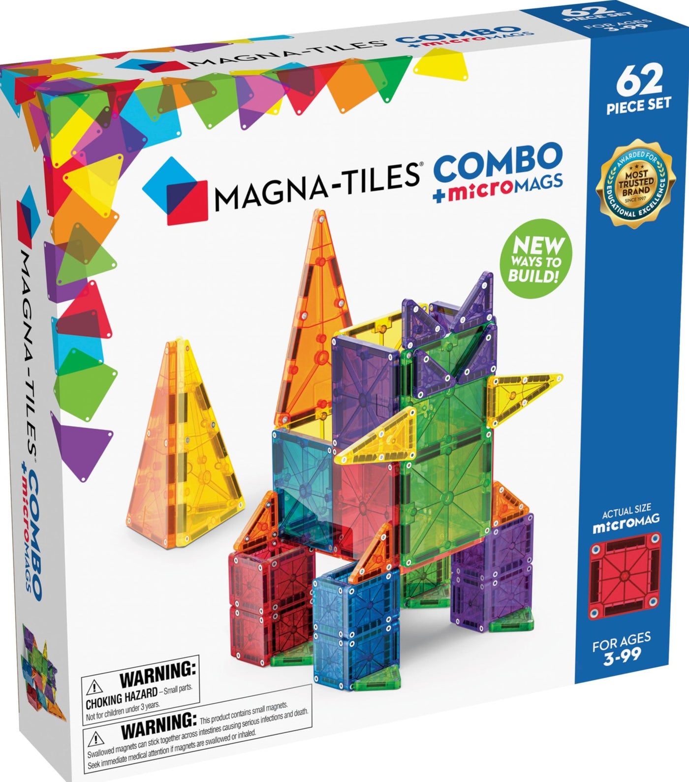 Magna-Tiles | Combo + microMAGS (62 Piece Set) by Magna-Tiles - Friends of K