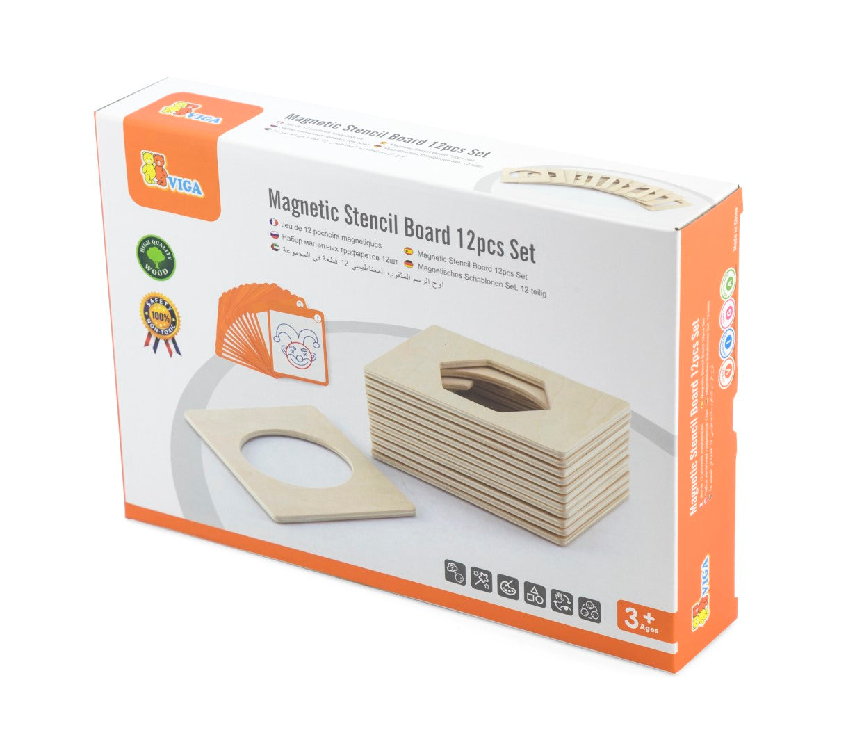 Magnetic Stencil Board - 12pcs by Viga Toys - Friends of K