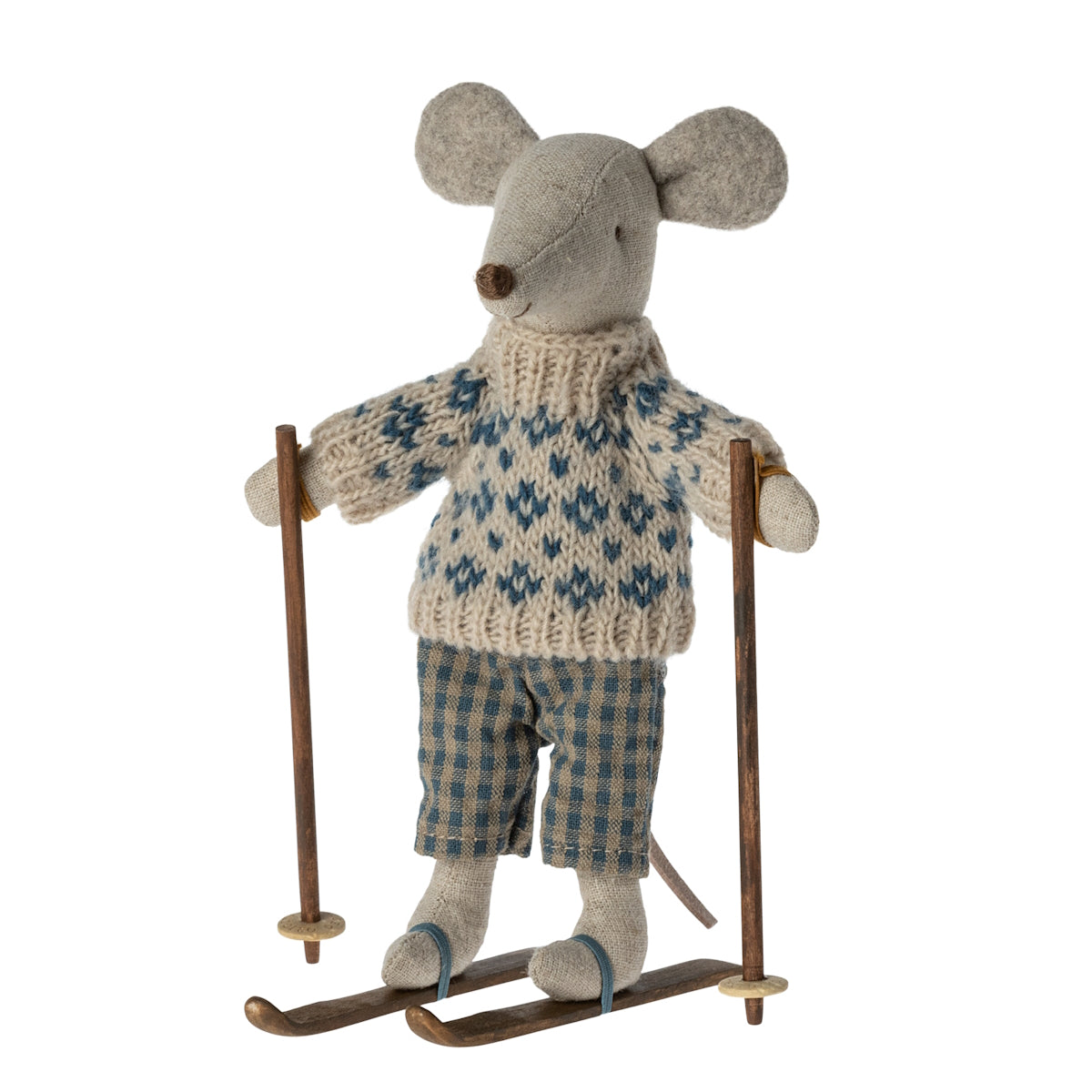 Winter Mouse with Skis Dad by Maileg - Friends of K