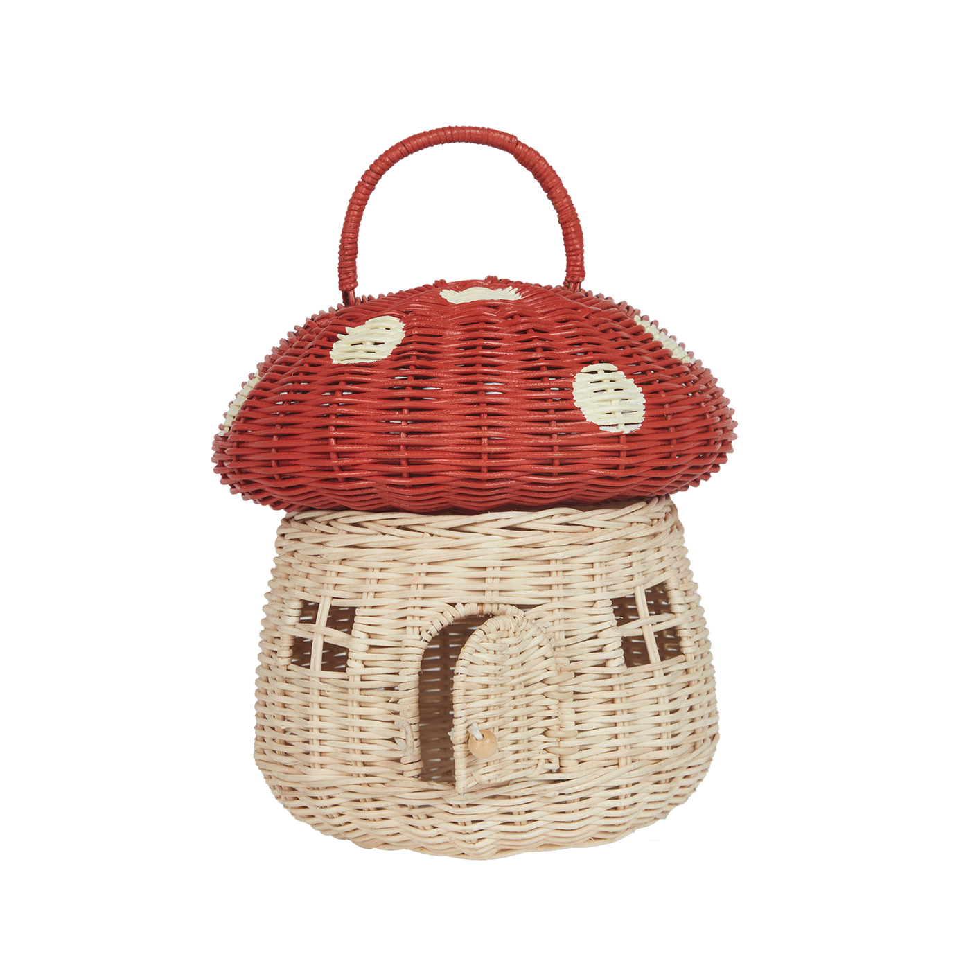 Olli Ella | Rattan Mushroom Basket Red by Olli Ella - Friends of K