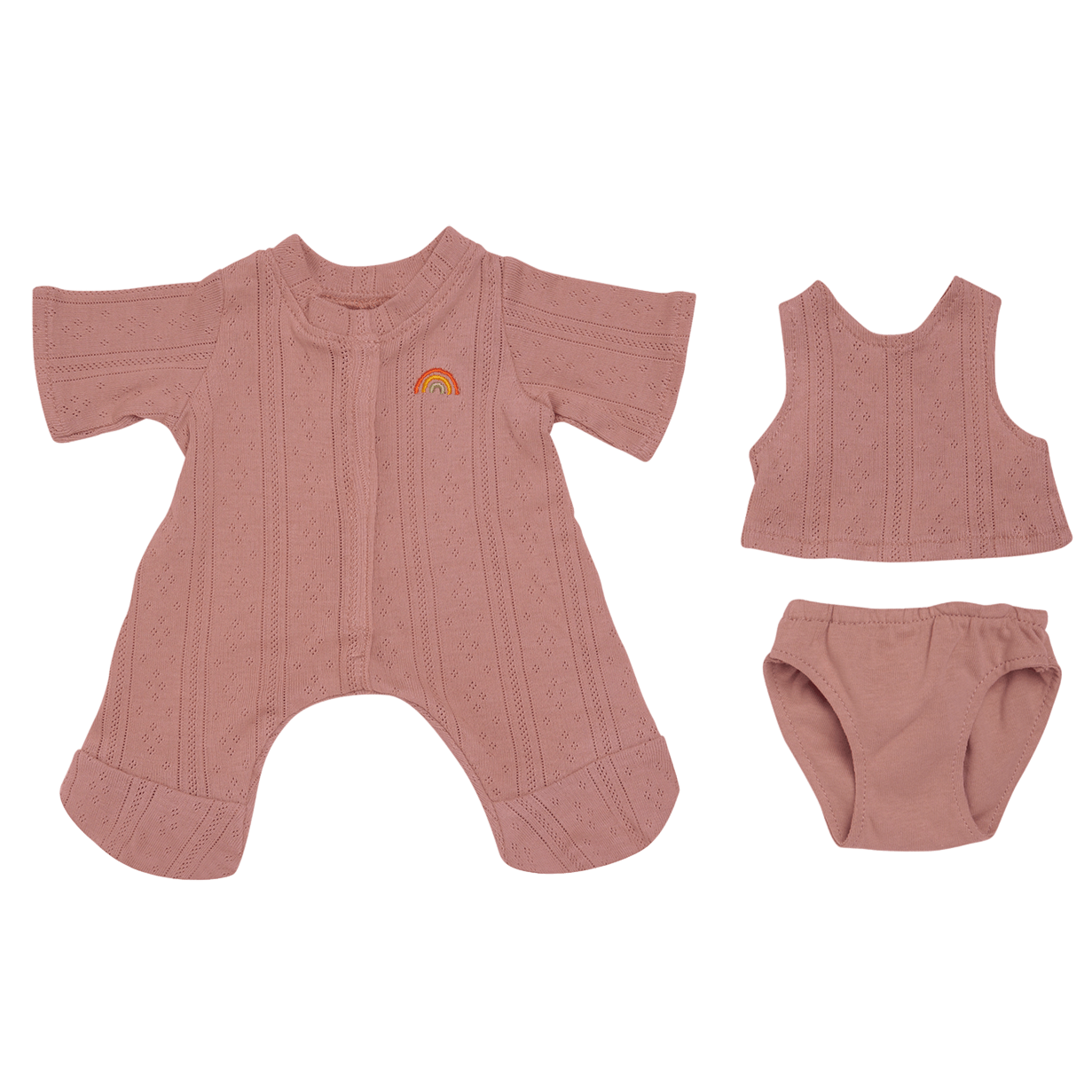 Olli Ella | Dinkum Dolls Pointelle PJ Set Rose by Olli Ella - Friends of K