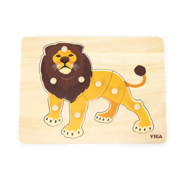 Wooden Montessori Puzzle - Lion by Viga Toys - Friends of K