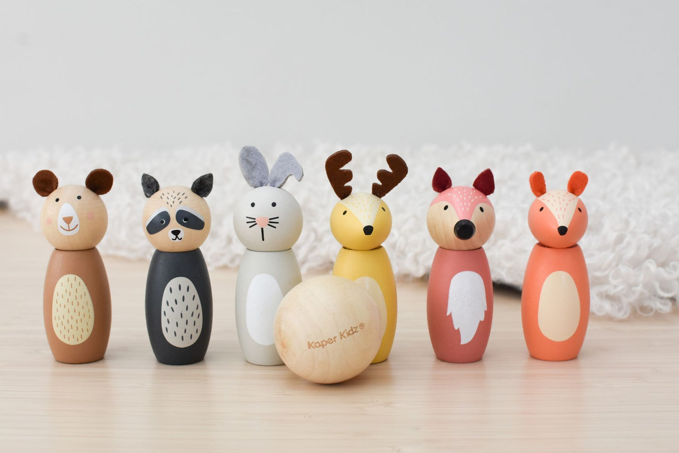 Wooden Animal Bowling Set Skittles by Kaper Kidz - Friends of K