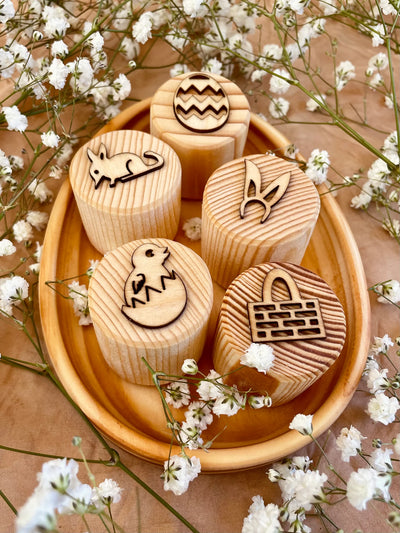 Easter Wooden Playdough Stamps - Assorted