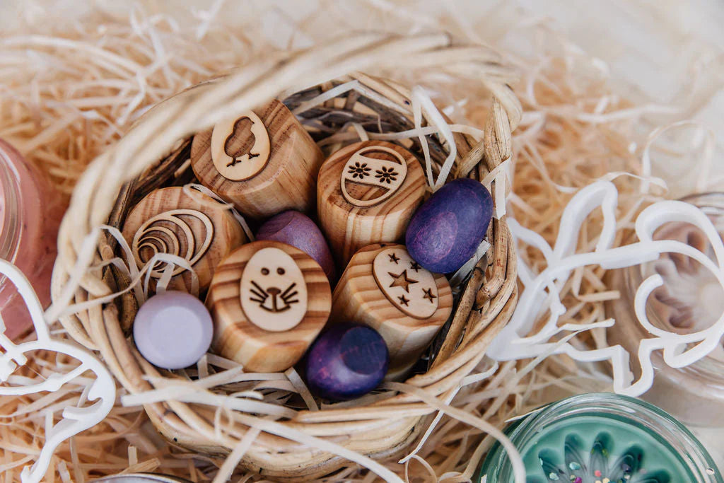 Easter Wooden Playdough Stamps - Eggs