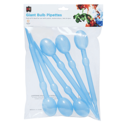 Giant Bulb Pipettes (pack of 6 - TRANSPARENT)