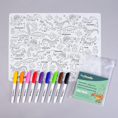Reusable Silicone Drawing Mat: 123 | Dino Roar