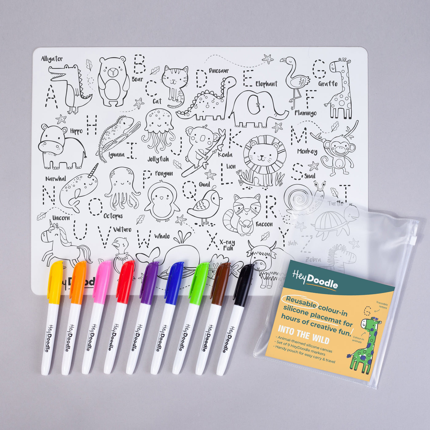 Reusable Silicone Drawing Mat: ABC | Into The Wild