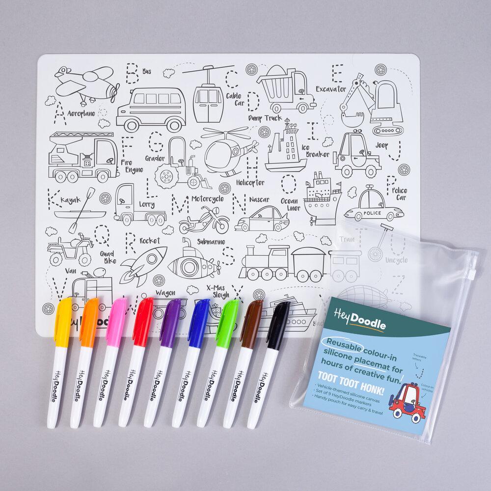 Reusable Silicone Drawing Mat: ABC | Toot Toot Honk