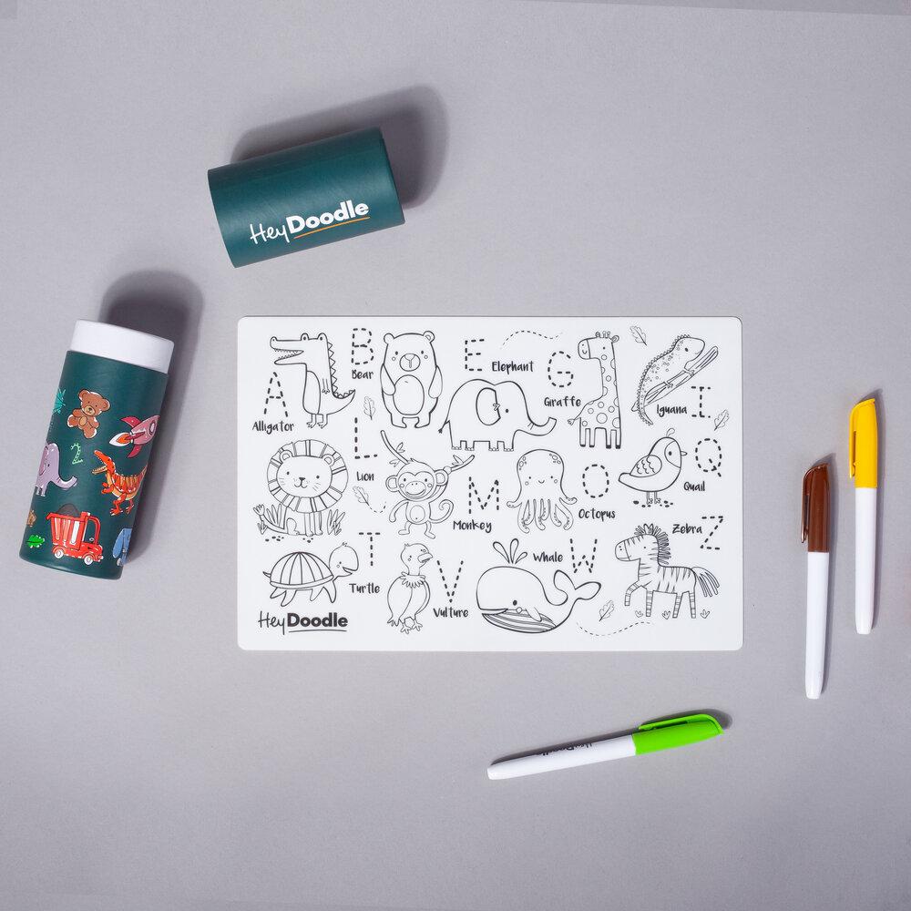 Reusable Silicone Drawing Mat: Mini Mats - ABC | Into the Wild