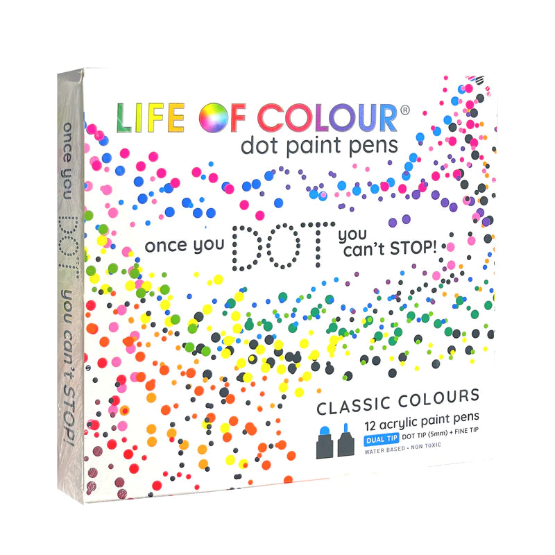 Life of Colour, Dot Markers Acrylic Paint Pens - Set of 12