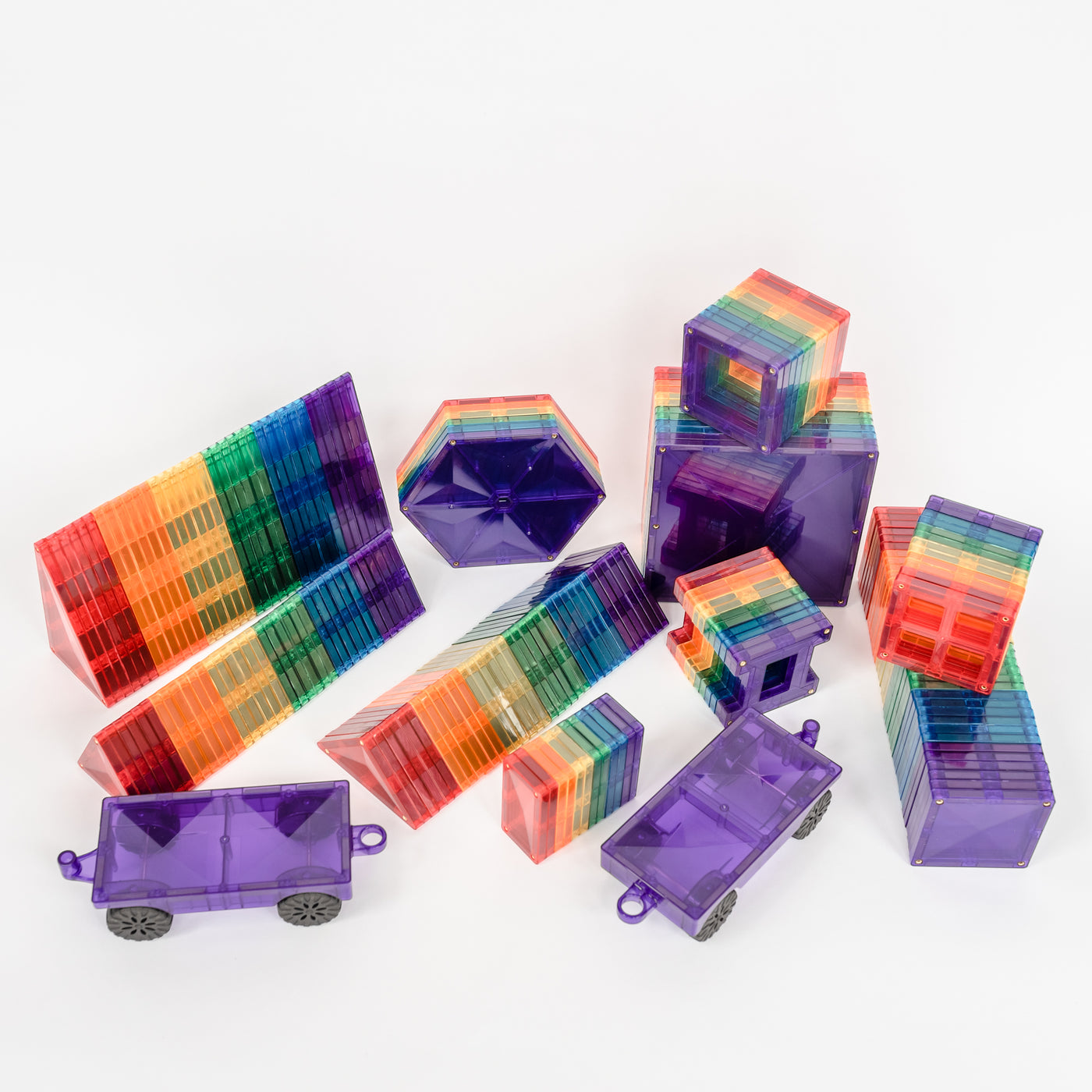 Connetix Rainbow Magnetic Tiles - 212 Piece Mega Pack