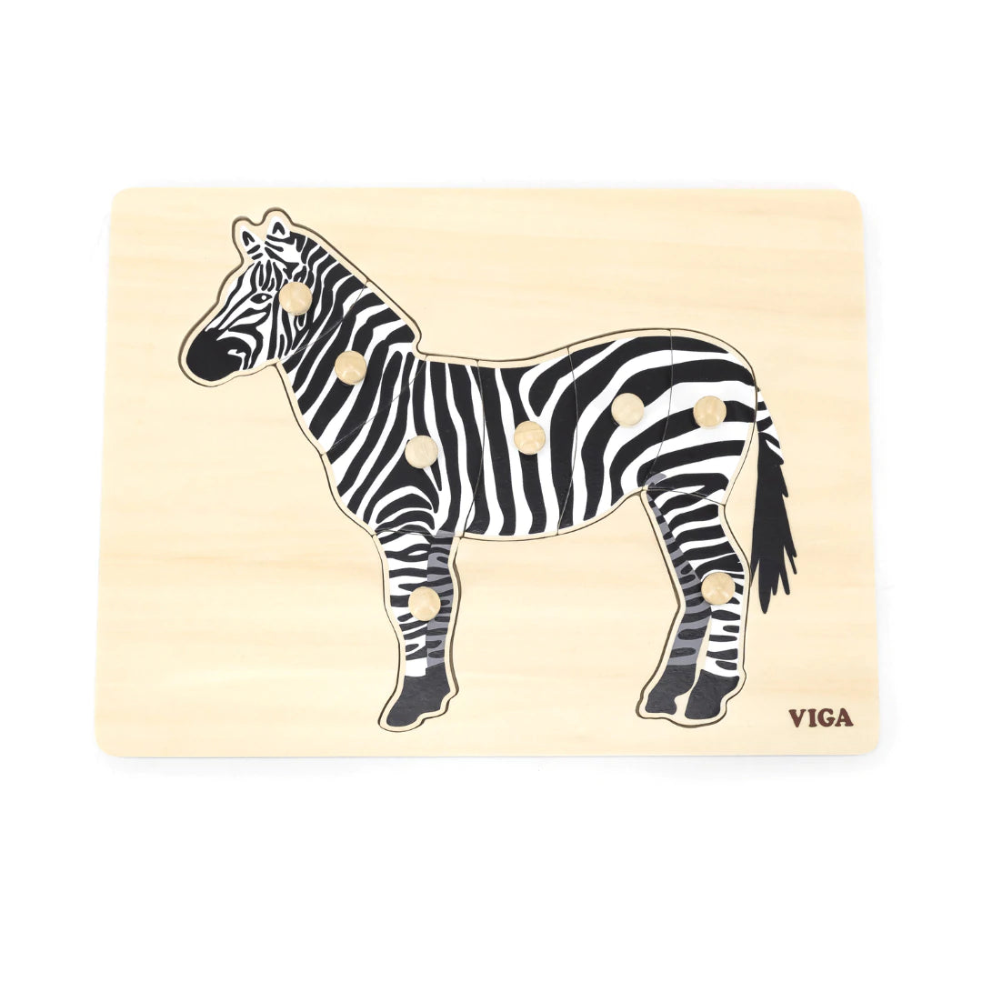Wooden Montessori Puzzle - Zebra