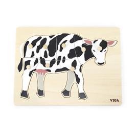 Wooden Montessori Puzzle - Cow