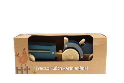 Wooden Tractor with Sheep Dog