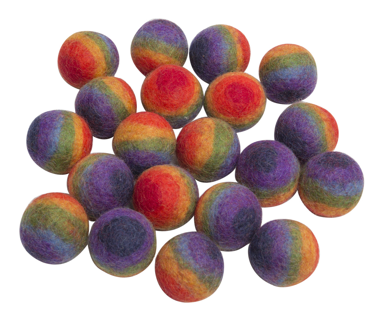 Felt Balls - Rainbow 3.5cm (set of 10)