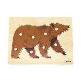Wooden Montessori Puzzle - Bear