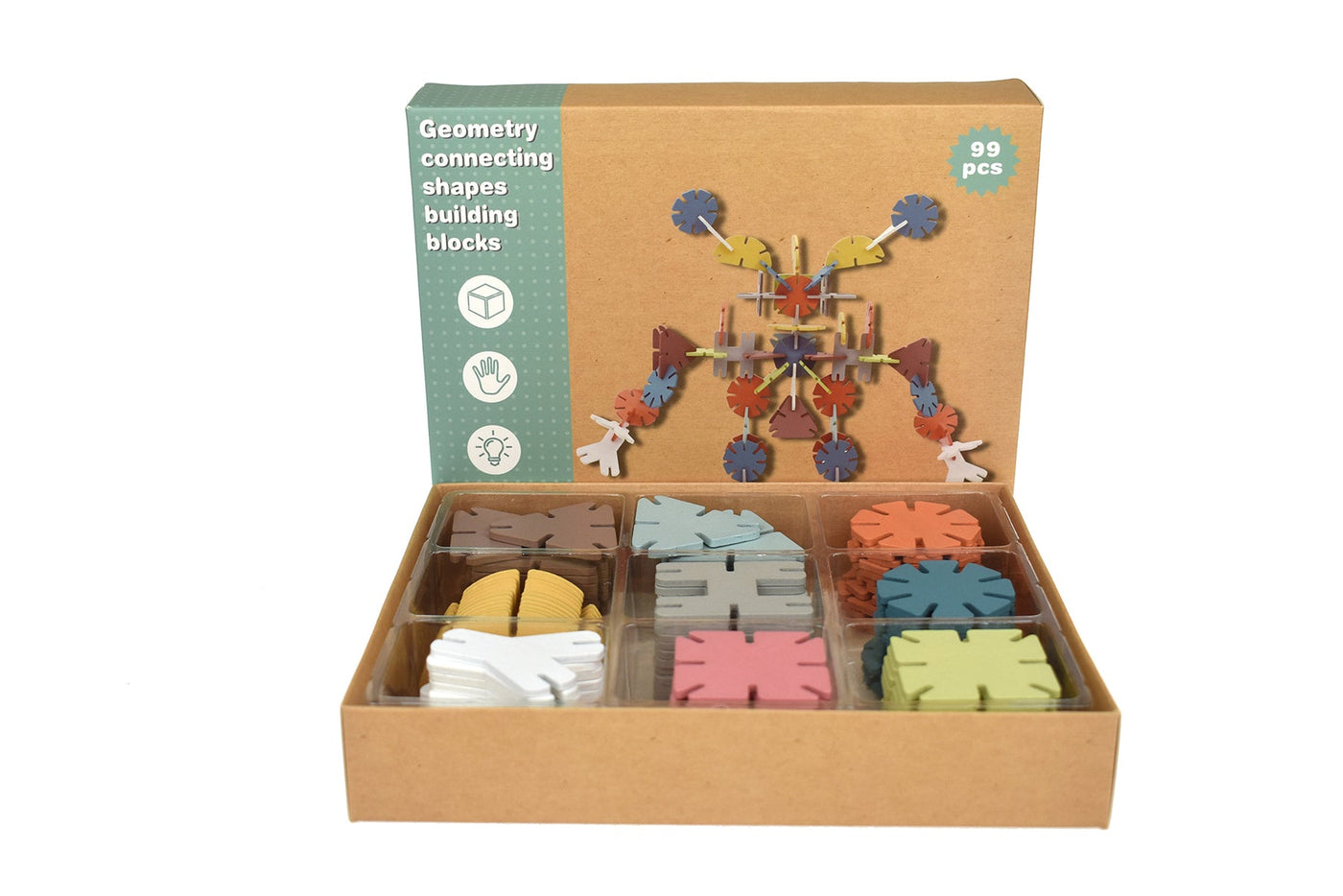 Calm & Breezy Geometry Connecting Shape Building Blocks by Kaper Kidz - Friends of K