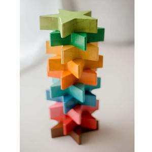 Coloured Wooden Stars (set of 10) by QTOYS - Friends of K