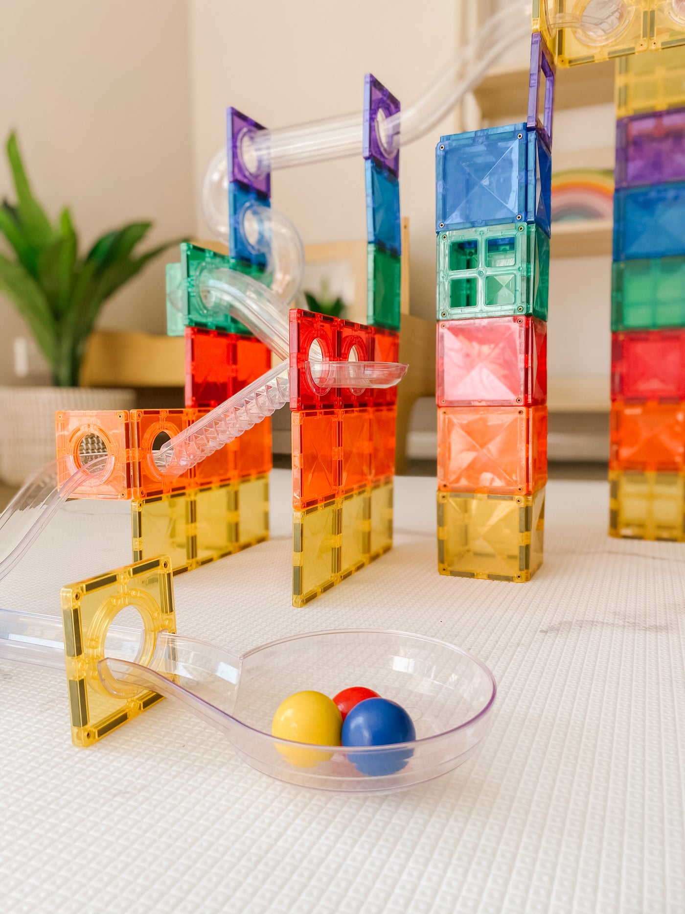 Connetix Tiles | Rainbow Ball Run Pack 92 pc by Connetix Magnetic Tiles - Friends of K