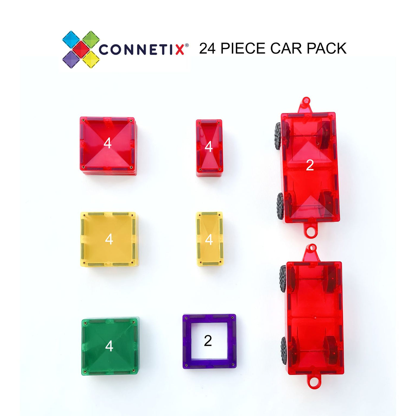 Connetix Tiles | Rainbow Motion Pack 24 pc by Connetix Magnetic Tiles - Friends of K