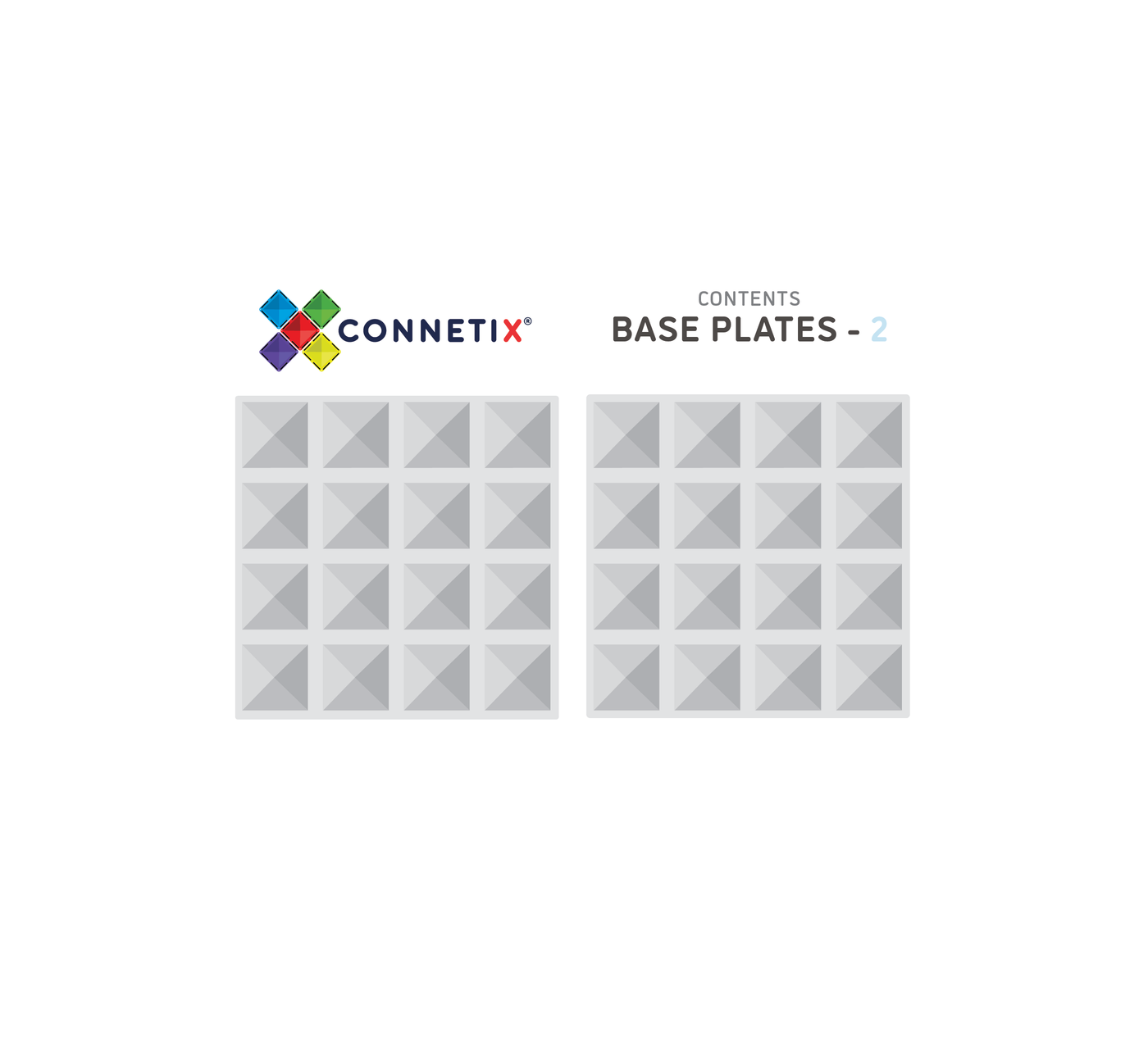 Connetix Tiles | Clear Base Plate Pack 2 pc by Connetix Magnetic Tiles - Friends of K