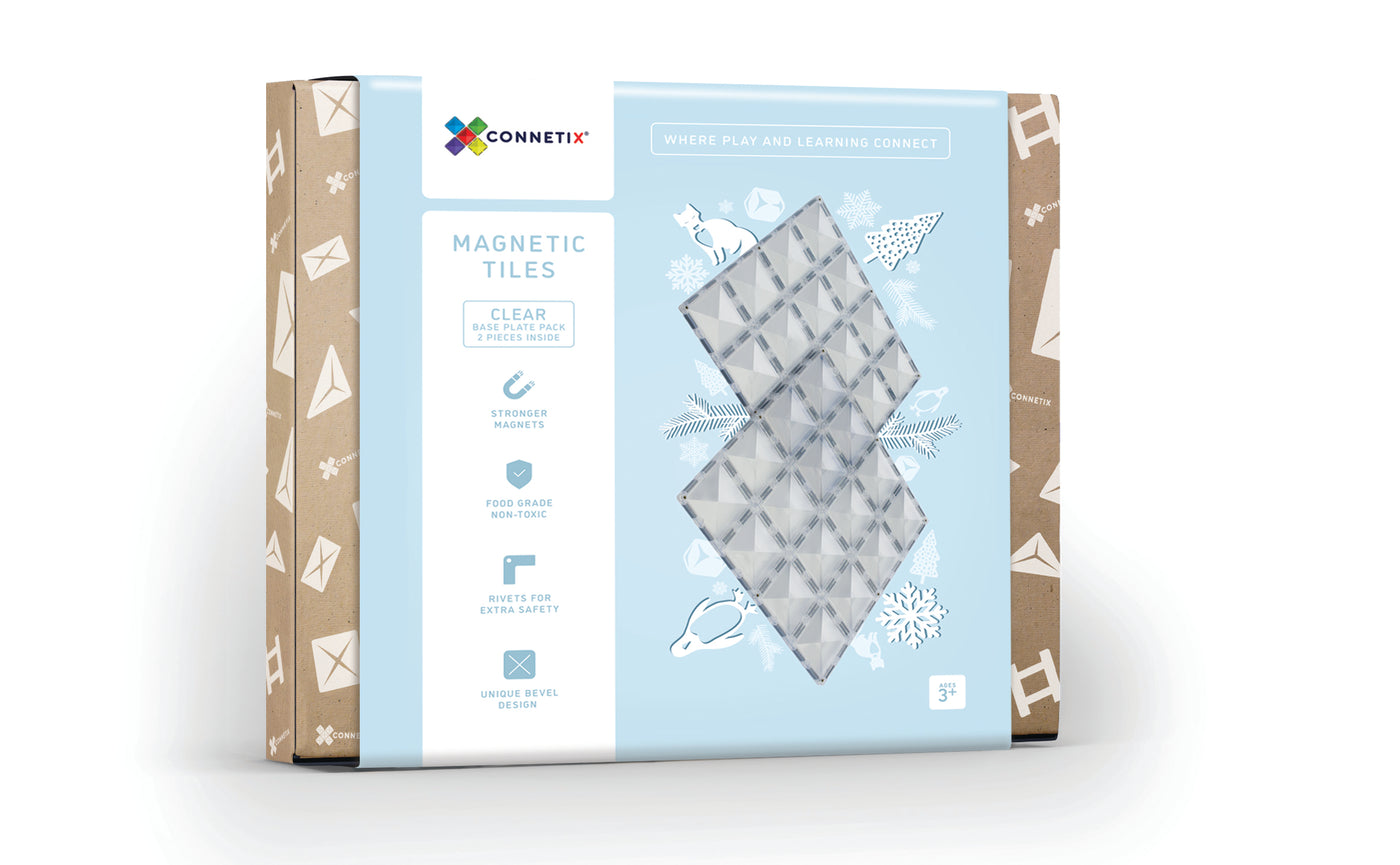 Connetix Tiles | Clear Base Plate Pack 2 pc by Connetix Magnetic Tiles - Friends of K