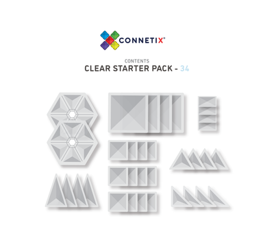 Connetix Tiles | Clear Starter Pack 34 pc by Connetix Magnetic Tiles - Friends of K