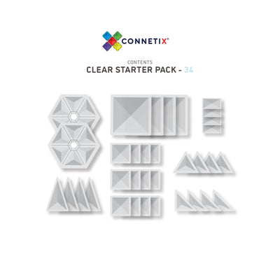 Connetix Tiles | Clear Starter Pack 34 pc by Connetix Magnetic Tiles - Friends of K