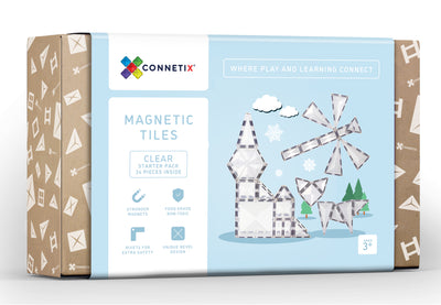 Connetix Tiles | Clear Starter Pack 34 pc by Connetix Magnetic Tiles - Friends of K