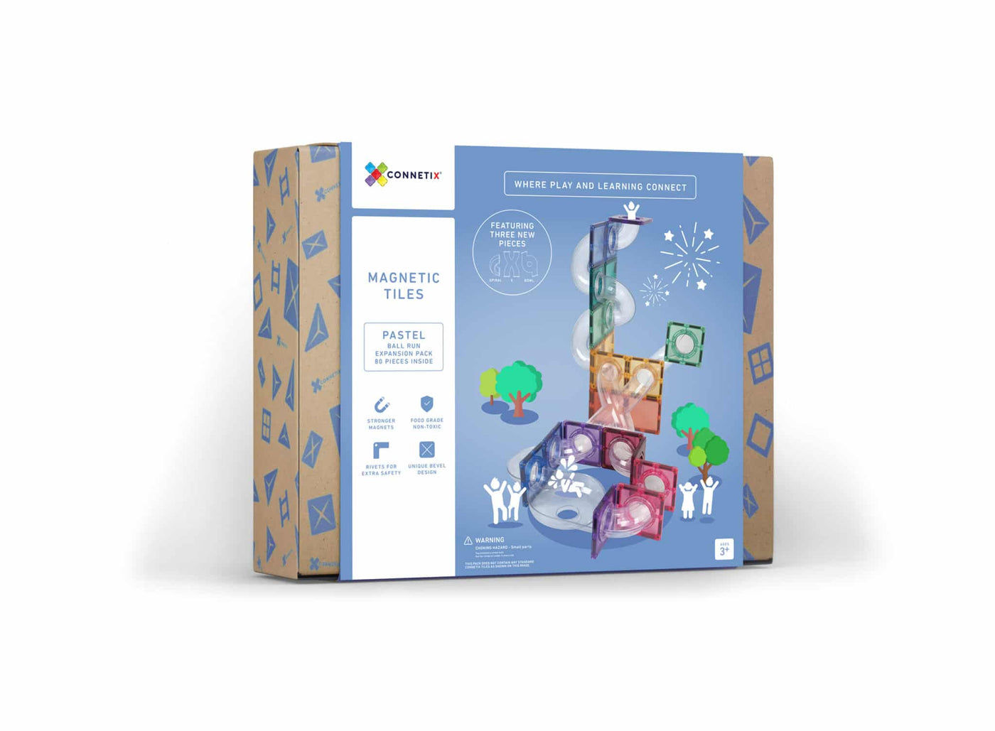Connetix Tiles | Pastel Ball Run Expansion Pack 80 pc by Connetix Magnetic Tiles - Friends of K