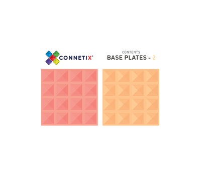 Connetix Tiles | Pastel Base Plate Pack (Lemon & Peach) 2 pc by Connetix Magnetic Tiles - Friends of K