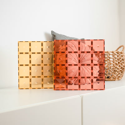 Connetix Tiles | Pastel Base Plate Pack (Lemon & Peach) 2 pc by Connetix Magnetic Tiles - Friends of K