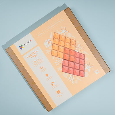 Connetix Tiles | Pastel Base Plate Pack (Lemon & Peach) 2 pc by Connetix Magnetic Tiles - Friends of K