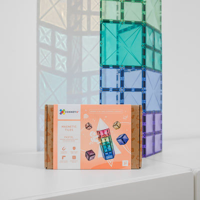 Connetix Tiles | Pastel Square Expansion Pack 40 pc by Connetix Magnetic Tiles - Friends of K