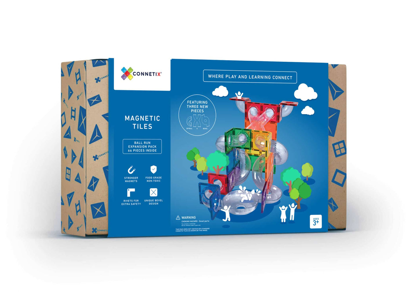 Connetix Tiles | Rainbow Ball Run Expansion Pack 66 pc by Connetix Magnetic Tiles - Friends of K