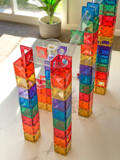 Connetix Tiles | Rainbow Ball Run Pack 92 pc by Connetix Magnetic Tiles - Friends of K