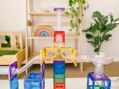 Connetix Tiles | Rainbow Ball Run Pack 92 pc by Connetix Magnetic Tiles - Friends of K