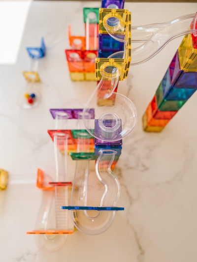 Connetix Tiles | Rainbow Ball Run Pack 92 pc by Connetix Magnetic Tiles - Friends of K