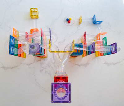 Connetix Tiles | Rainbow Ball Run Pack 92 pc by Connetix Magnetic Tiles - Friends of K