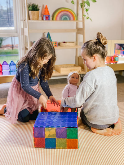 Connetix Tiles | Rainbow Base Plate Pack (Blue & Green) 2 pc by Connetix Magnetic Tiles - Friends of K
